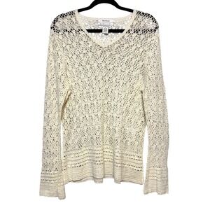 Hand Crochet Granola Girl Cottagecore Top Women Size XL Whimsical Coastal Artsy